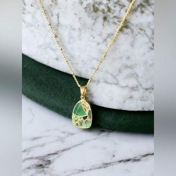 Jewelry - Copper Emerald Gold Necklace